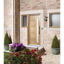 LPD Goodwood Unfinished Oak 1 Light Glazed Front Door alternative