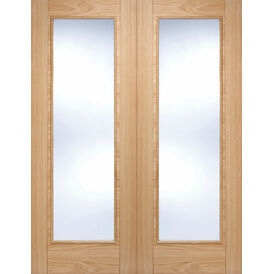LPD Vancouver Pre-Finished Oak Glazed Internal Door Pair