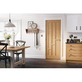 LPD Coventry 6 Panel Pre-Finished Oak FD30 Internal Fire Door alternative