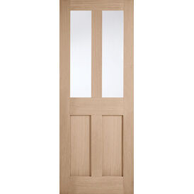 LPD London Pre-Finished Oak 2 Light Glazed Internal Door