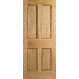 LPD Traditional 4 Panel Flat Panel Unfinished Oak Solid Internal Door