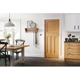 LPD DX 30s Style 4 Panel Unfinished Oak Solid Internal Door alternative