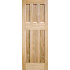LPD DX 60s Style 6 Panel Unfinished Oak Internal Door