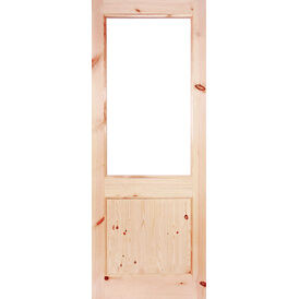 LPD 2XG Natural Redwood 1 Light Unglazed Front Door