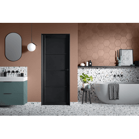 LPD Soho Pre-Finished Black 4 Panel Internal Door alternative