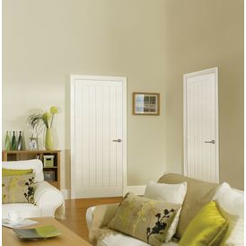LPD Cottage-Style Grooved 5 Panel Textured White Primed Internal Door alternative