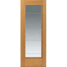 JB Kind Medina Pre-Finished Oak 1 Light Glazed Internal Door