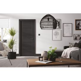 LPD Vancouver 5 Panel Pre-Finished Charcoal Black FD30 Fire Door alternative