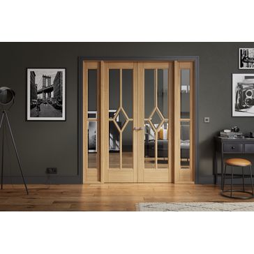 LPD Reims W6 Pre-Finished Oak Room Divider (2031mm x 1904mm) alternative