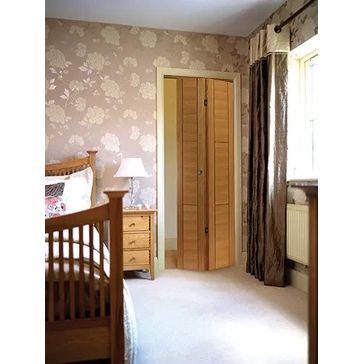 JB Kind Mistral Grooved Panel Pre-Finished Oak Bi-Fold Door alternative