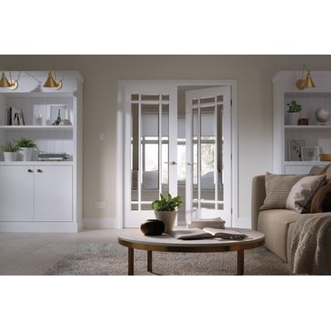 LPD Manhattan White Primed 9 Light Glazed Rebated Internal Door Pair alternative