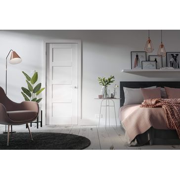 LPD Shaker-Style 4 Panel White Primed Internal Door alternative