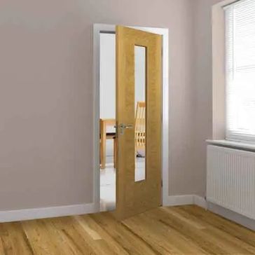 JB Kind Ostria Pre-Finished Oak 1 Light Glazed Internal Door alternative