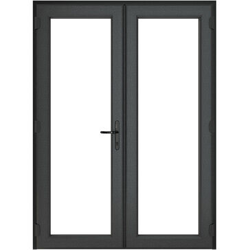 Crystal Grey uPVC Clear Double Glazed Left Hand Master French Door (150mm Cill Included)