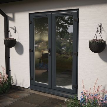 Crystal Grey uPVC Clear Double Glazed Left Hand Master French Door (150mm Cill Included) alternative