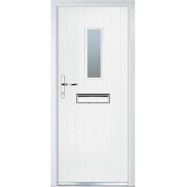 Crystal Cottage-Style White 1 Light Glazed GRP Composite Front Door - 2055mm x 920mm