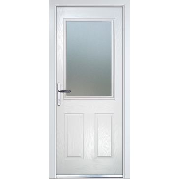 Crystal Modern White 1 Light Glazed GRP Composite Front Door - 2055mm x 920mm