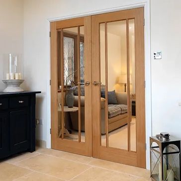 JB Kind Darwen Unfinished Real Oak 3 Light Glazed Internal Door alternative