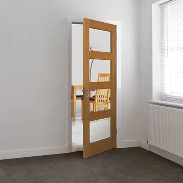 JB Kind Nevis Real Oak 4 Light Glazed Internal Door alternative