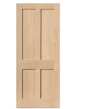 JB Kind Rushmore 4 Panel Unfinished Real Oak Internal Door