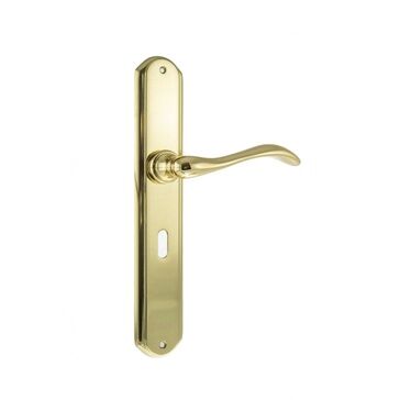 Forme Valence Solid Brass Key Door Handle on Backplate (Pair)
