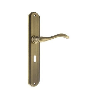 Forme Valence Solid Brass Key Door Handle on Backplate (Pair)