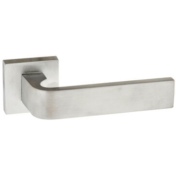 Forme Monza Satin Chrome Lever Door Handle on Square Rose (Pair)