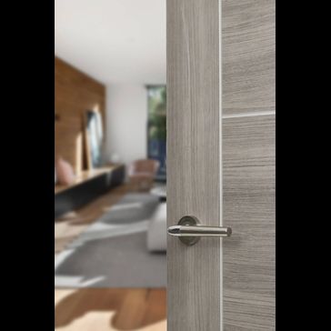 Mediterranean Toulon Satin Nickel/Polished Chrome Lever Door Handle (Pair) alternative