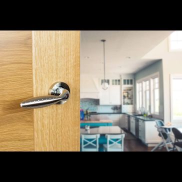 Mediterranean Oran Satin Nickel/Polished Chrome Lever Door Handle (Pair) alternative