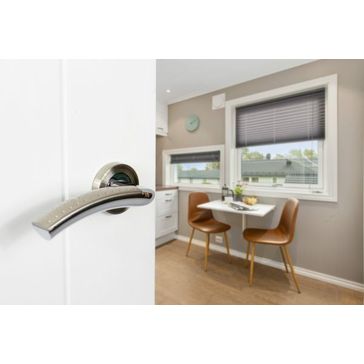 Mediterranean Monaco Satin Nickel/Polished Chrome Lever Door Handle (Pair) alternative