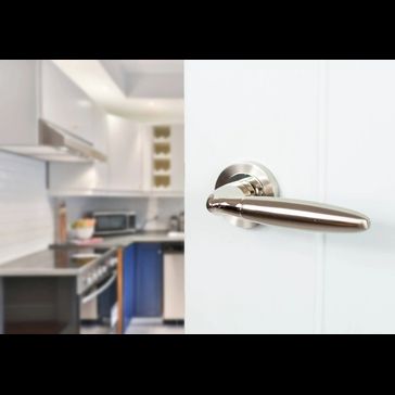 Mediterranean Gibraltar Satin Nickel/Polished Nickel Lever Door Handle (Pair) alternative