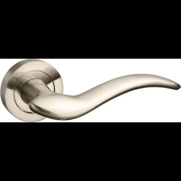 Mediterranean Barcelona Lever Door Handle on Round Rose (Pair)