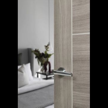 Mediterranean Santorini Satin Chrome/Polished Chrome Lever Door Handle (Pair) alternative