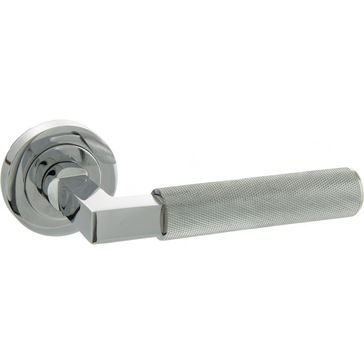 Millhouse Brass Cartwright Lever Door Handle on Round Rose (Pair)