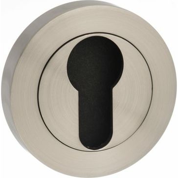 Millhouse Brass Euro Escutcheon on Round Rose (Pair)