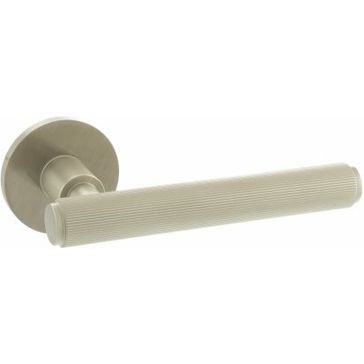 Millhouse Brass Stephenson Lever Door Handle on Slimline Round Rose (Pair)