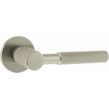 Millhouse Brass Mason Lever Door Handle on Slimline Round Rose (Pair)