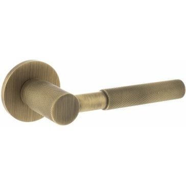 Millhouse Brass Mason Lever Door Handle on Slimline Round Rose (Pair)