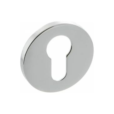 Millhouse Brass Euro Escutcheon on Round Rose (Pair)