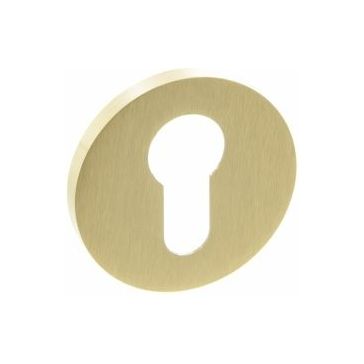 Millhouse Brass Euro Escutcheon on Round Rose (Pair)