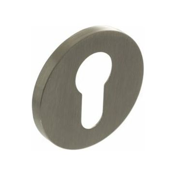 Millhouse Brass Euro Escutcheon on Round Rose (Pair)