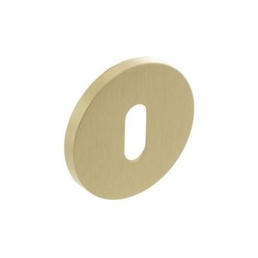Millhouse Brass Key Escutcheon on Slimline Round Rose (Pair)