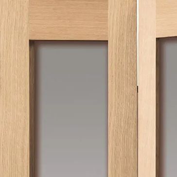 JB Kind Fuji Shaker-Style Unfinished Oak Glazed Bi-Fold Door alternative