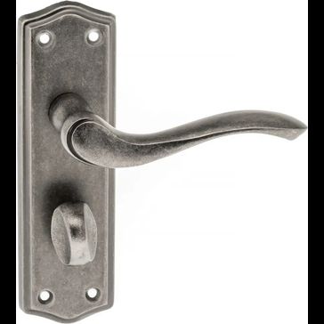 Old English Warwick WC Lever Door Handle on Backplate (Pair)