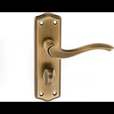 Old English Warwick WC Lever Door Handle on Backplate (Pair)