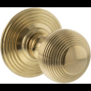 Old English Ripon Solid Brass Reeded Mortice Knob (Pair)