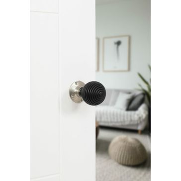 Old English Whitby Ebony Wood Reeded Beehive Mortice Knob (Pair) alternative