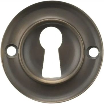 Old English Solid Brass Open Key Hole Escutcheon (Pair)