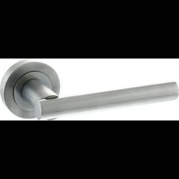 STATUS Nebraska Lever Door Handle on Round Rose (Pair)