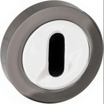 STATUS Key Escutcheon on Round Rose (Pair)